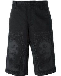 Pantaloncini di cotone stampati neri