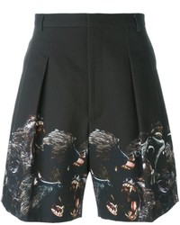 Pantaloncini di cotone stampati neri di Givenchy