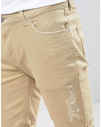 Pantaloncini di jeans beige di Asos