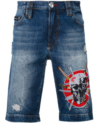 Pantaloncini di jeans blu scuro di Philipp Plein