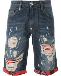Pantaloncini di jeans blu di Philipp Plein
