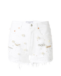 Pantaloncini di jeans decorati bianchi di Forte Dei Marmi Couture