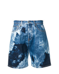 Pantaloncini di jeans effetto tie-dye blu di MSGM