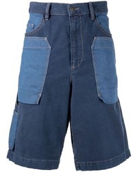 Pantaloncini di jeans patchwork blu scuro di Diesel