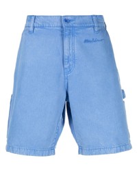 Pantaloncini di jeans ricamati azzurri di Moschino