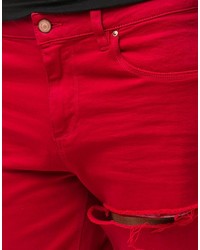 Pantaloncini di jeans rossi di Asos
