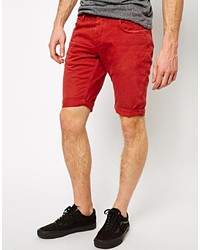 Pantaloncini di jeans rossi di Selected