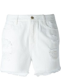 Pantaloncini di jeans strappati bianchi di Ermanno Scervino