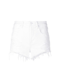 Pantaloncini di jeans strappati bianchi di T by Alexander Wang