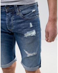 Pantaloncini di jeans strappati blu di Pepe Jeans