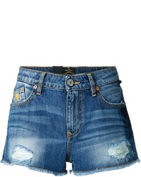 Pantaloncini di jeans strappati blu di Vivienne Westwood