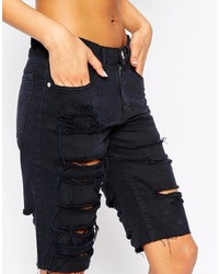 Pantaloncini di jeans strappati neri di Asos