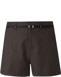 Pantaloncini di lana a quadri marroni
