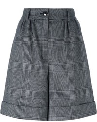 Pantaloncini di lana a quadri neri