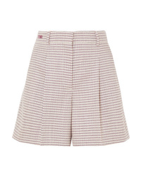 Pantaloncini di lana a quadri rosa