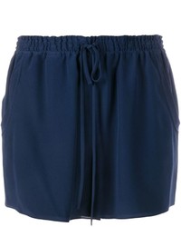 Pantaloncini di seta blu scuro di Chloé