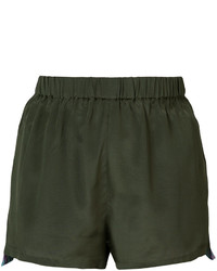 Pantaloncini di seta verde oliva di Figue