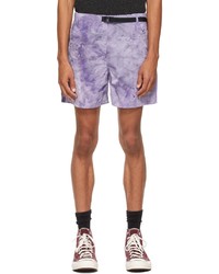 Pantaloncini effetto tie-dye viola chiaro