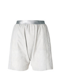 Pantaloncini in pelle grigi