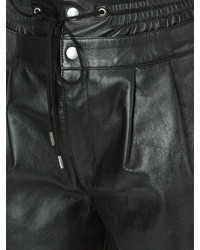 Pantaloncini in pelle neri di Saint Laurent