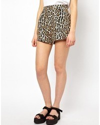 Pantaloncini leopardati marrone chiaro