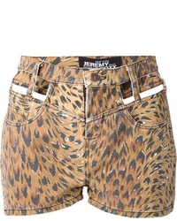 Pantaloncini leopardati marroni di Jeremy Scott