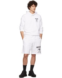 Pantaloncini sportivi stampati bianchi e neri di Moschino