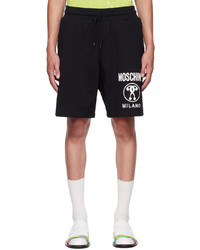 Pantaloncini sportivi stampati neri e bianchi di Moschino