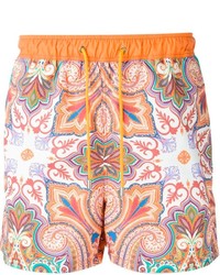 Pantaloncini stampati arancioni di Etro