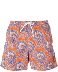 Pantaloncini stampati arancioni di Kiton