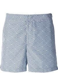 Pantaloncini stampati bianchi e blu di Orlebar Brown