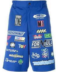 Pantaloncini stampati blu di Moschino