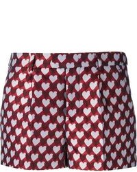 Pantaloncini stampati bordeaux di RED Valentino