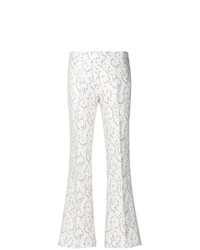 Pantaloni a campana a fiori bianchi di Giambattista Valli