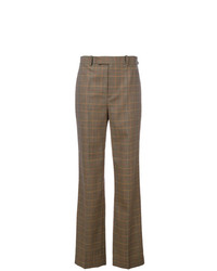 Pantaloni a campana a quadri marroni di Ralph Lauren Collection