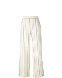 Pantaloni a campana a righe verticali beige di See by Chloe