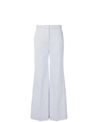 Pantaloni a campana a righe verticali bianchi di Victoria Victoria Beckham
