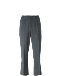 Pantaloni a campana a righe verticali grigio scuro