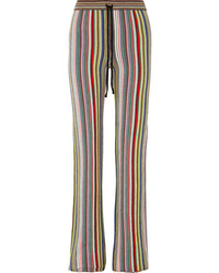 Pantaloni a campana a righe verticali multicolori