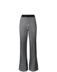 Pantaloni a campana a righe verticali neri di Simon Miller