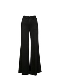 Pantaloni a campana a righe verticali neri di Unravel Project