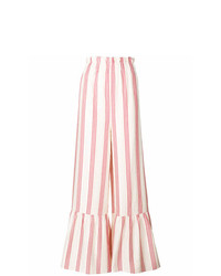 Pantaloni a campana a righe verticali rosa di Vilshenko