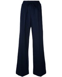 Pantaloni a campana di lana blu scuro di Twin-Set