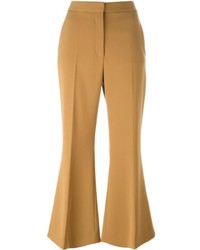 Pantaloni a campana di lana marrone chiaro di Stella McCartney