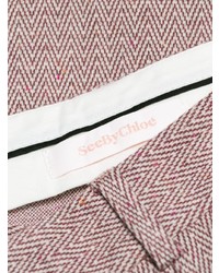 Pantaloni a campana di lana rosa di See by Chloe