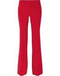 Pantaloni a campana di lana rossi