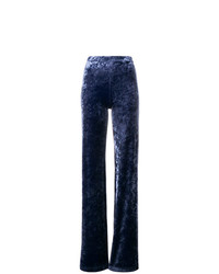 Pantaloni a campana di velluto blu scuro di Plein Sud