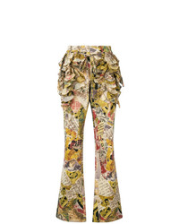 Pantaloni a campana stampati multicolori di Moschino Vintage