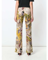 Pantaloni a campana stampati multicolori di Moschino Vintage
