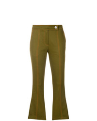Pantaloni a campana verde oliva di MSGM